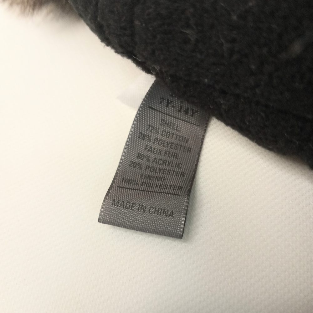 REI Child's Cotton Faux Fur Ear Flap Hat  7-14Y - Picture 7 of 10